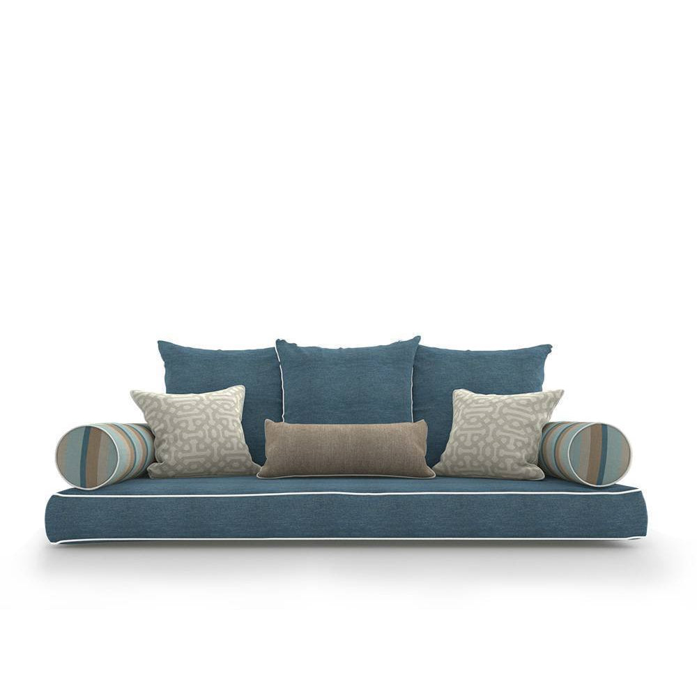 Pillow Perfect Omnia Lagoon 48-in x 18-in Blue Patio Bench Cushion at Pillow Perfect Omnia Lagoon 48-in x 18-in Blue Patio Bench Cushion at